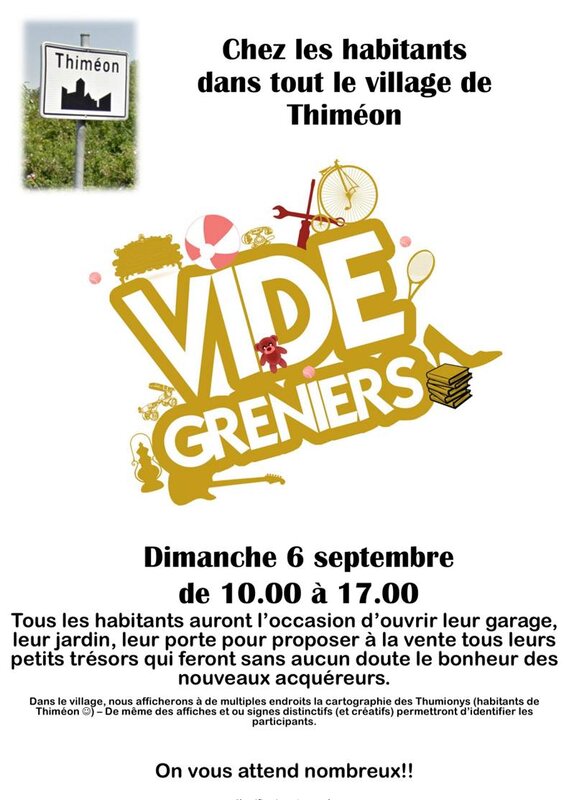  Vide-Greniers (garage sale) organisé dans tout village - 3ème édition