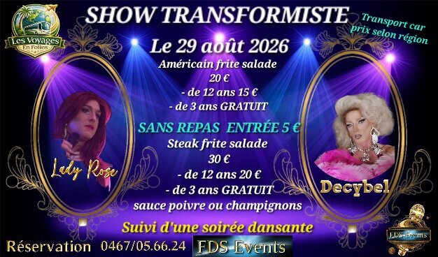 Soirées Souper - Show transformiste suivi  soirée dansante