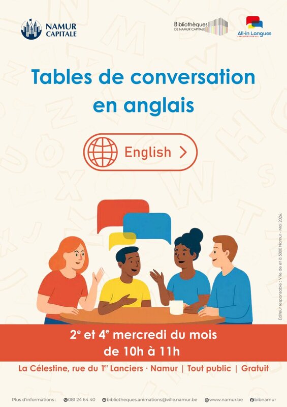 Stages,cours Tables conversation anglais