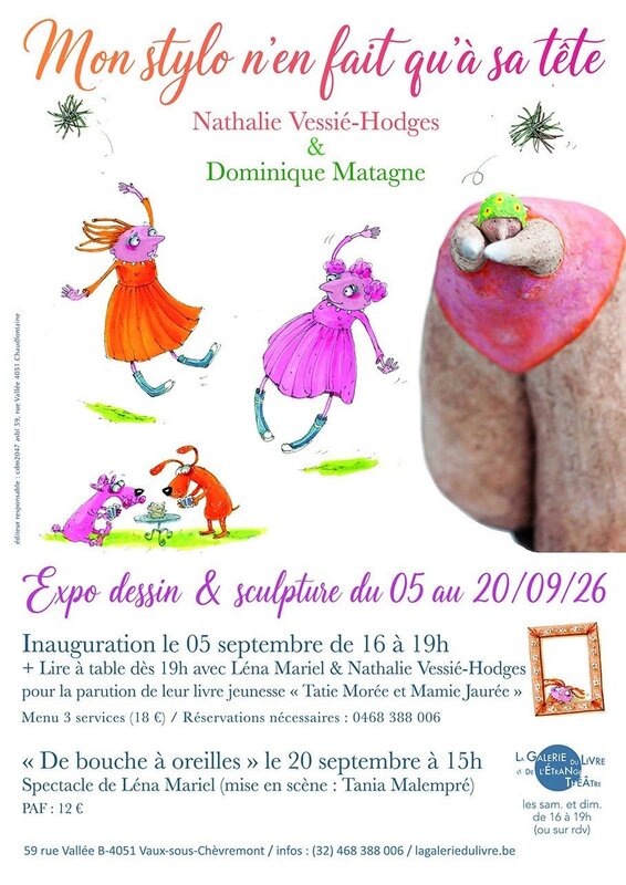 Expositions Expo dessins sculptures Nathalie Vessié Hodges Dominique Matagne