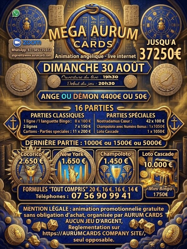 Loisirs Méga Aurum Cards
