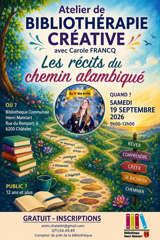 Stages,cours Atelier bibliothérapie avec Carole Francq