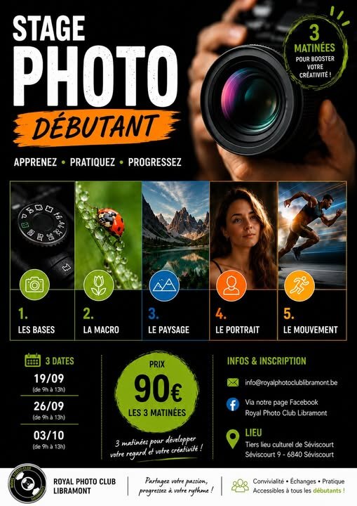 Stages,cours Stage Photographie adulte pour débutants