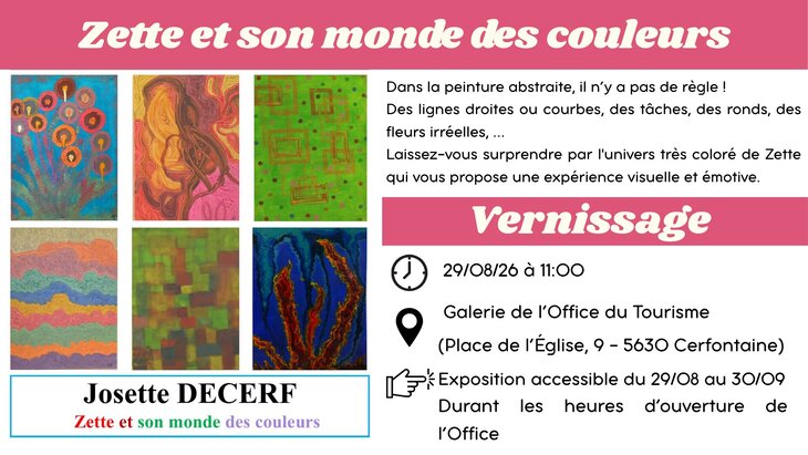 Expositions Exposition  Zette son monde couleurs 