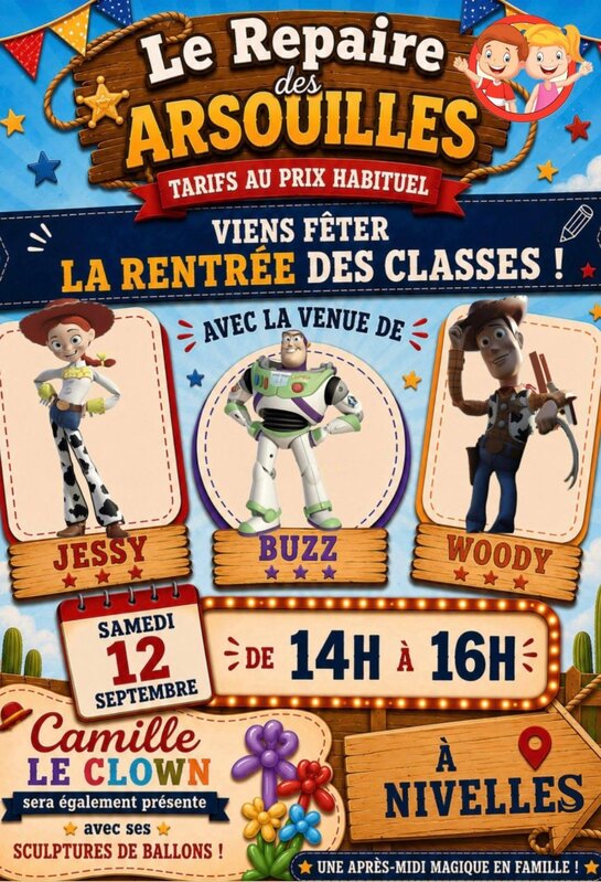 Loisirs Rendez-vous avec mascottes Woody, Jessie Buzz 
