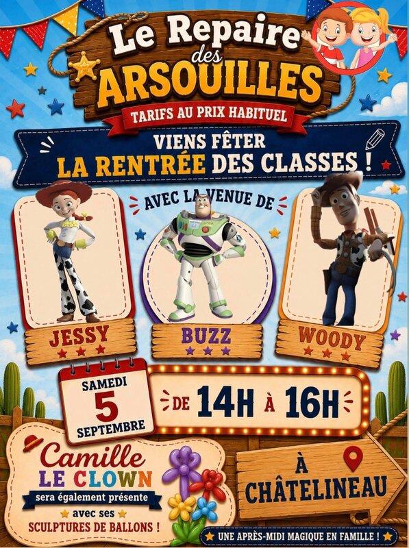 Loisirs Woody, Jessie Buzz Repaire Arsouilles ! Camille clown 