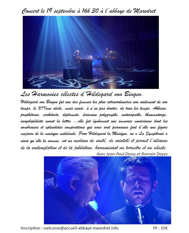 Concerts Les Harmonies célestes d’Hildegard Bingen.