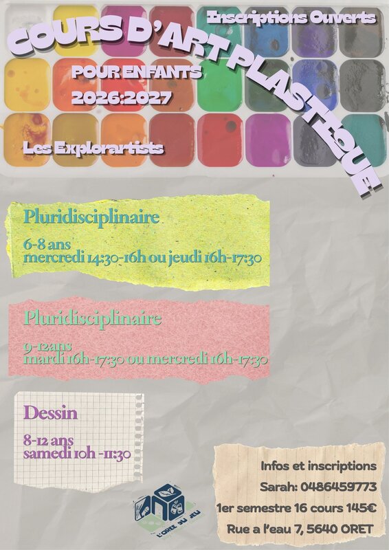 Stages,cours Explorartistes : Cours d art plastique pour Enfants