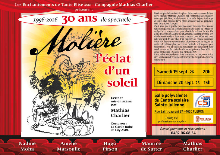 Spectacles  Molière l éclat d un soleil  comédie burlesque raconte vie Molière
