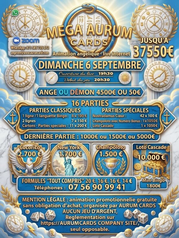 Loisirs Méga Aurum Cards