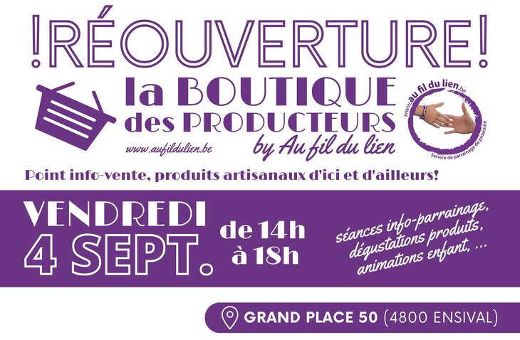 Loisirs Réouverture notre point info-vente 