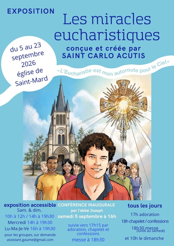 Expositions Exposition saint Carlo Acutis : miracles eucharistiques