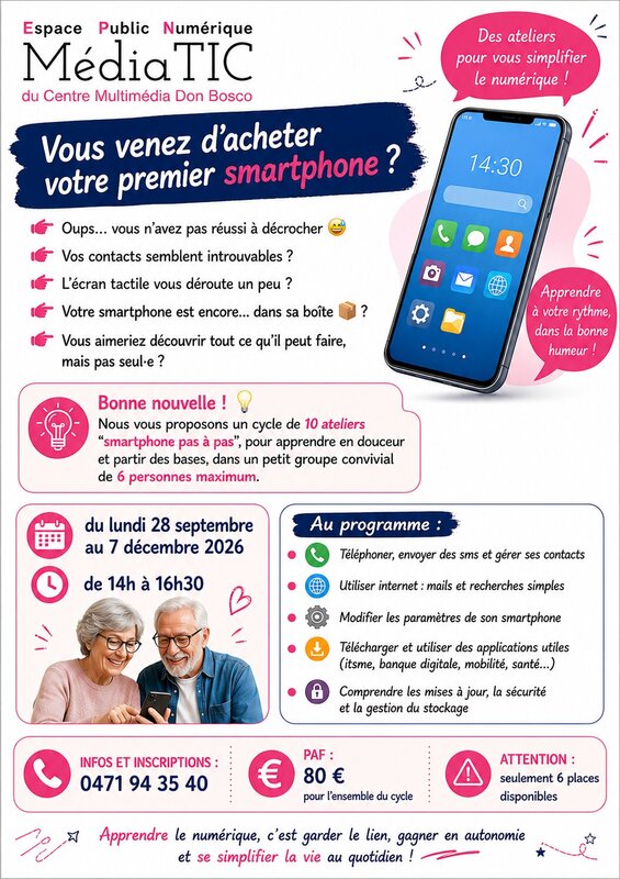 Stages,cours Smartphone à pas