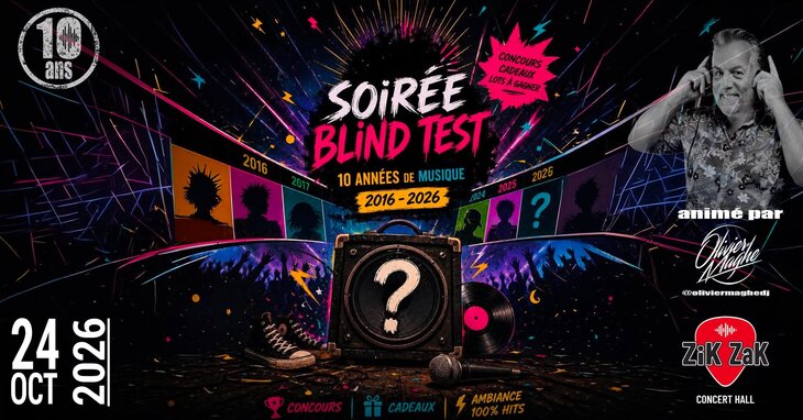Concerts Blind Test Les 10 du Zik-Zak Olivier Maghe dj
