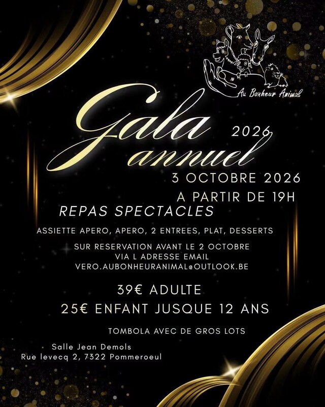 Spectacles Gala Charité refuge Bonheur Animal