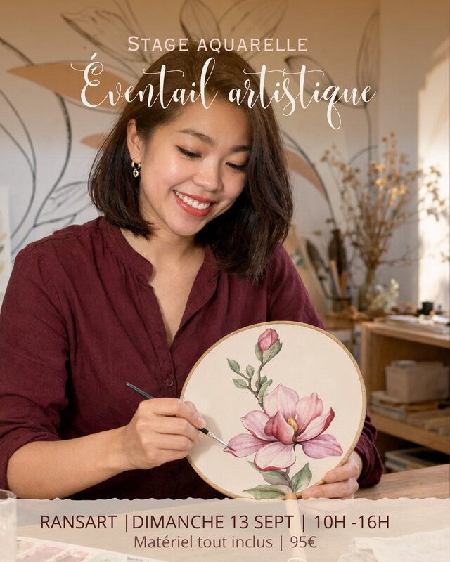 Stages,cours Stage d’aquarelle Éventail artistique à Charleroi