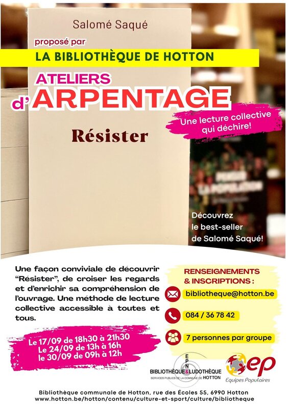 Conférences L arpentage, lecture collec­tive déchire : Resister Salomé Saqué