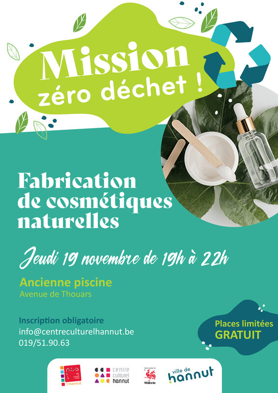 Stages,cours Atelier Zéro Déchet : Création cosmétiques naturels