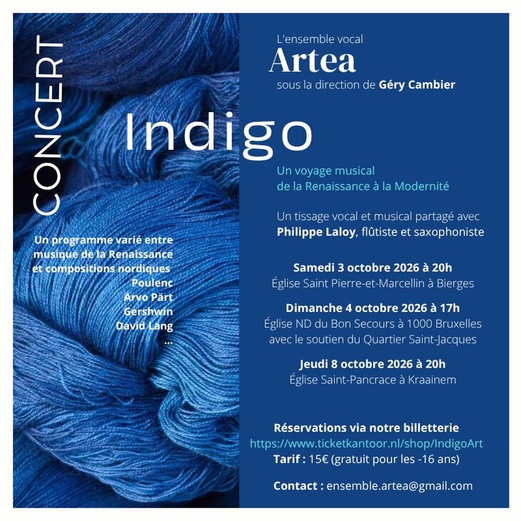 Concerts Concert  Indigo , Palestrina Pärt