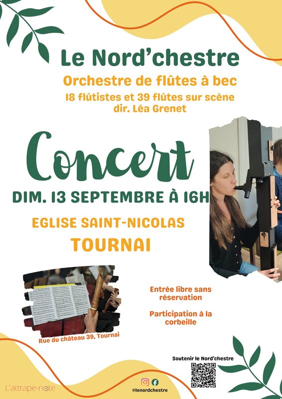 Concerts Le Nord chestre, orchestre flûtes bec
