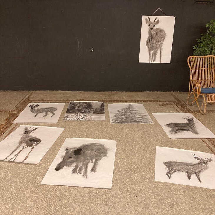 Stages,cours Atelier fabrication fusain dessin avec fusain