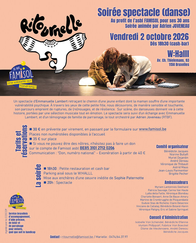 Spectacles  Ritournelle , soirée profit Famisol asbl