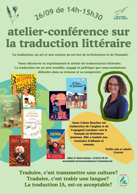 Conférences Atelier-rencontre avec Anne Cohen Beucher, traductrice