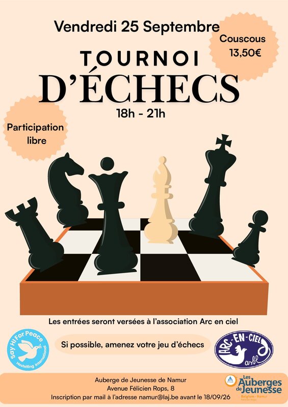 Loisirs Tournoi d’échecs Say for Peace »