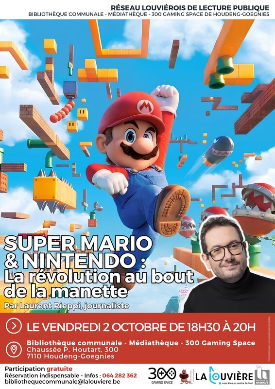 Conférences Super Mario & Nintendo : révolution bout la manette Laurent Rieppi
