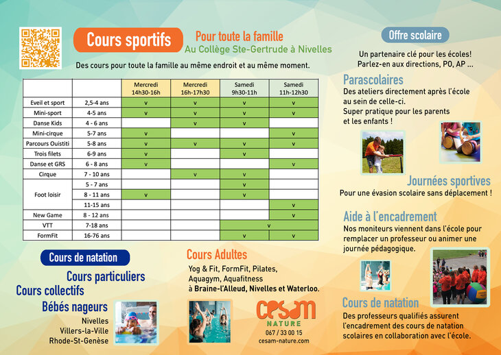 Stages,cours Multisports - Mini-sports - Football - Sports raquettes - Psychomotricité - ...
