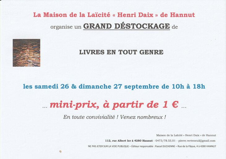  Grand déstockage livres