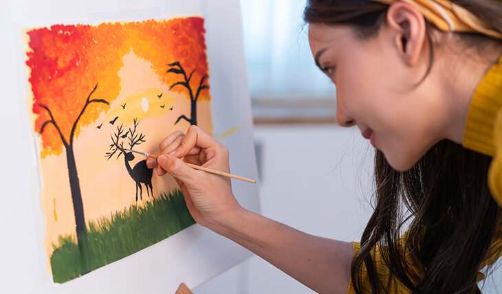 Stages,cours Atelier Peinture : Paysages animaux d’automne