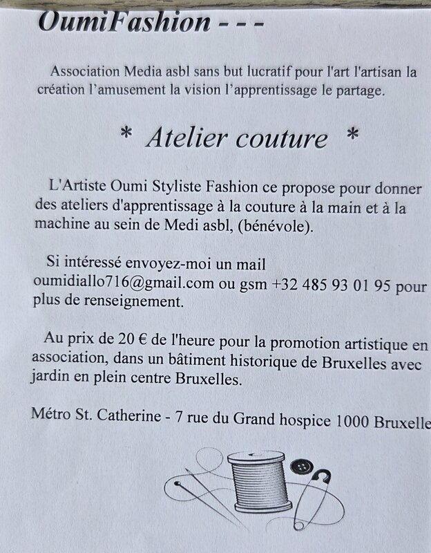 Stages,cours Atelier couture