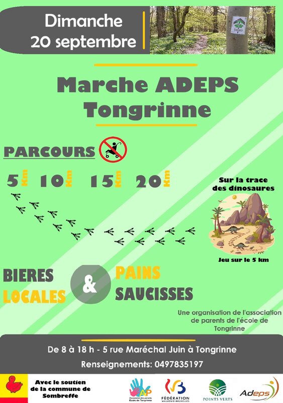Loisirs Marche Adeps + sur trace dinosaures