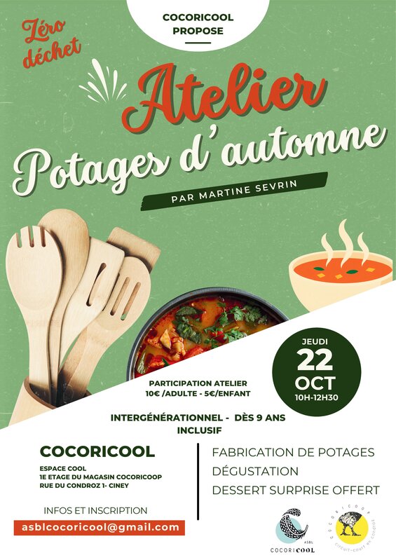 Stages,cours Atelier potages d automne (Intergénérationel inclusif)