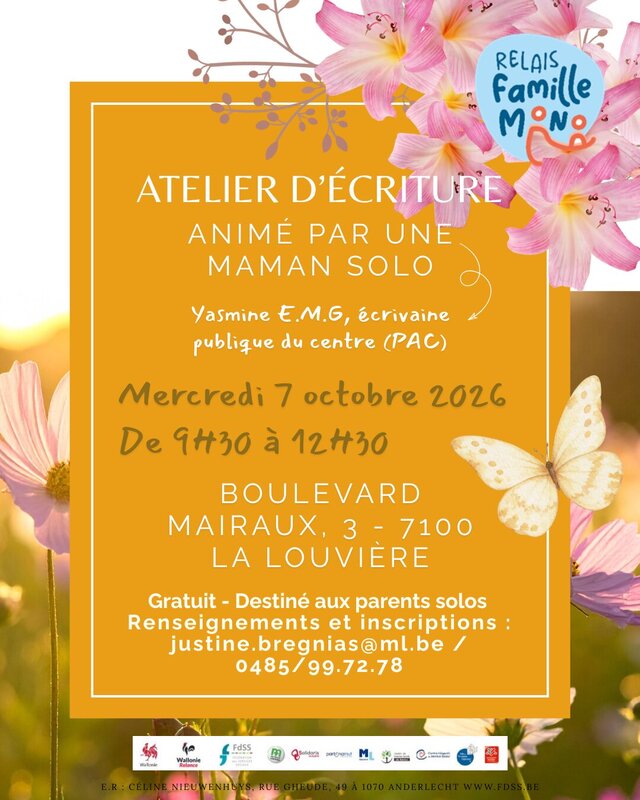 Stages,cours Relais Familles Louvière - Atelier d écriture