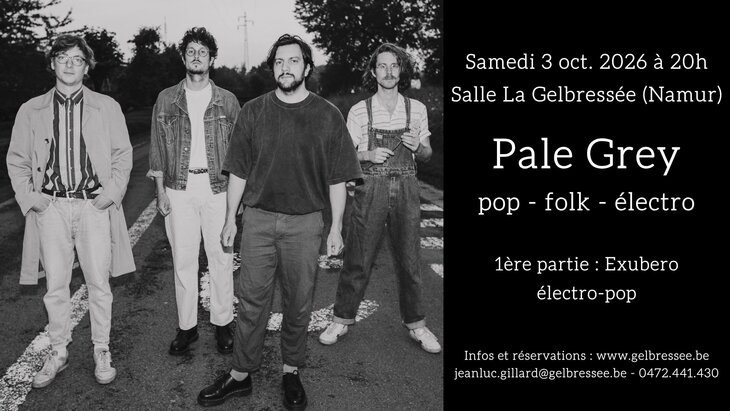 Concerts Pale Grey présente nouvel album, avec Exubero 1ère partie