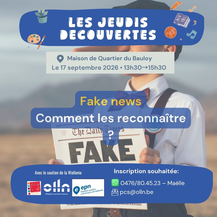 Stages,cours Jeudi la Découverte : Fake News, comment reconnaître ?