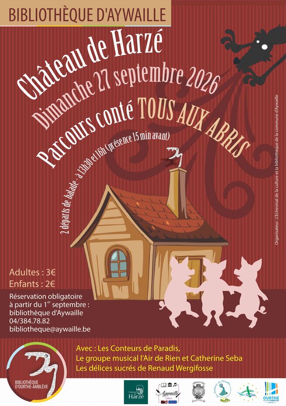 Loisirs 8e Parcours conté la Bibliothèque d Aywaille :  Tous abris ! 