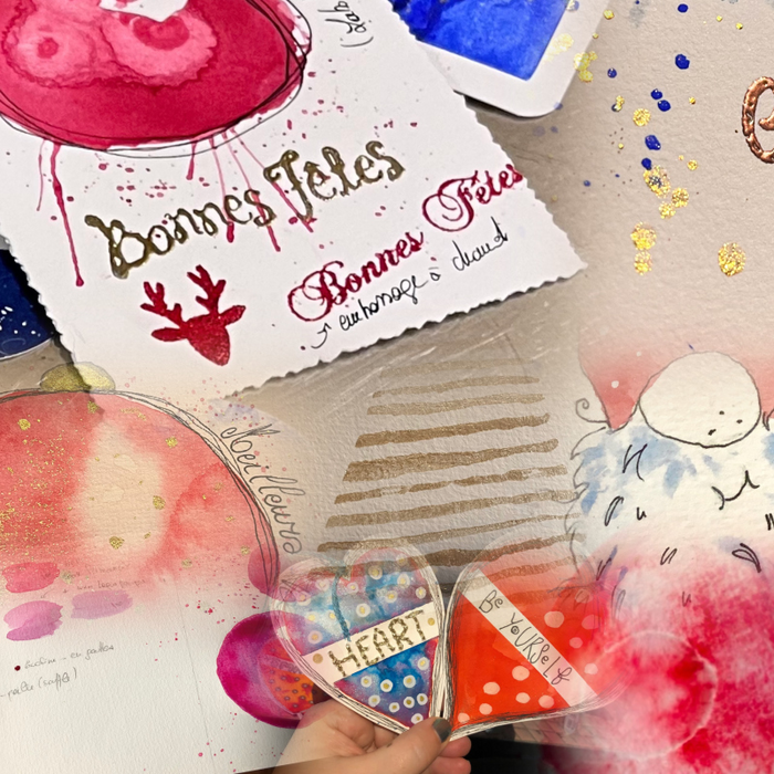 Stages,cours Cartes vœux autres impressions festives l’aquarelle embossage chaud