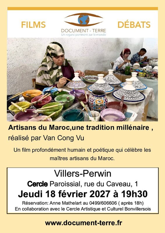 Conférences Artisans Maroc, tradition millénaire , film réalisé Van Cong Vu