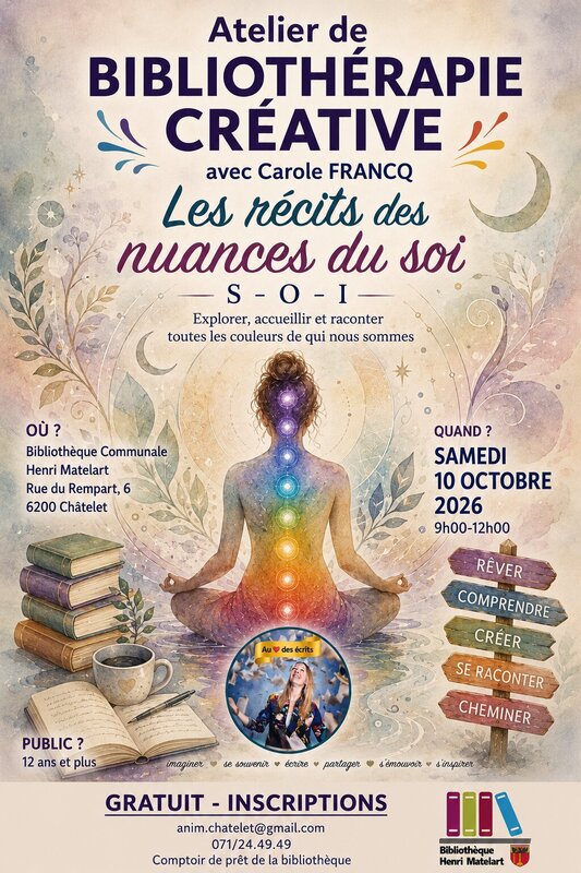 Stages,cours Atelier bibliothérapie avec Carole Francq