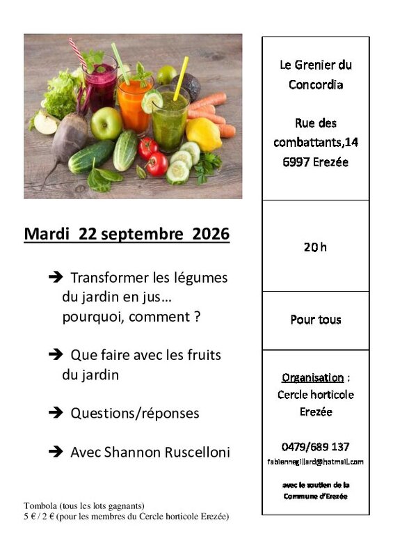 Conférences Conférence cercle horticole Erezée