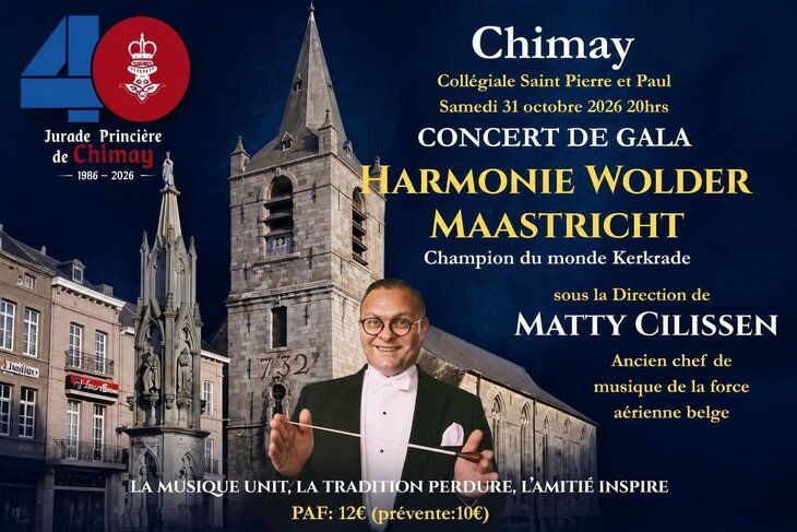 Spectacles Concert Gala Matty Cilissen la tête l Harmonie Wolder Maastricht