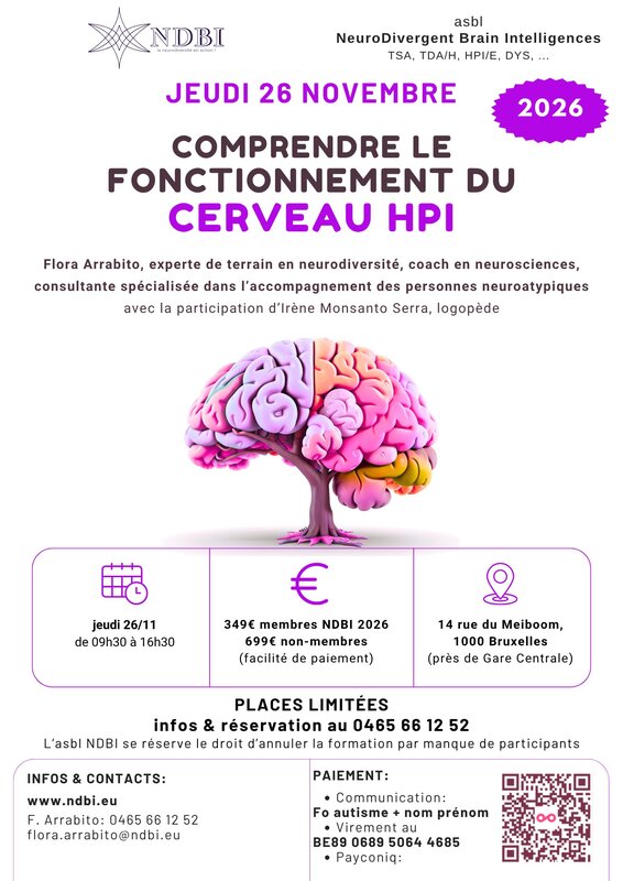 Stages,cours Formation : Comprendre fonctionnement cerveau Hpi
