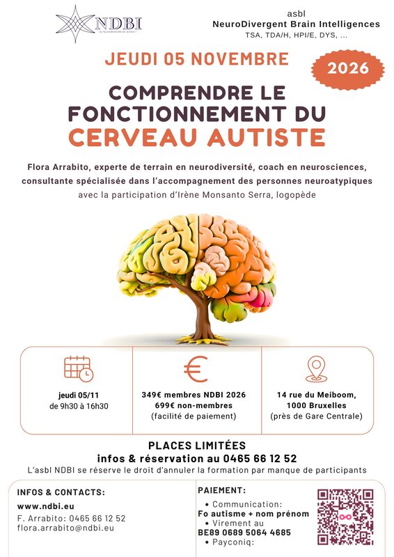 Stages,cours Formation-atelier : Comprendre fonctionnement cerveau autiste