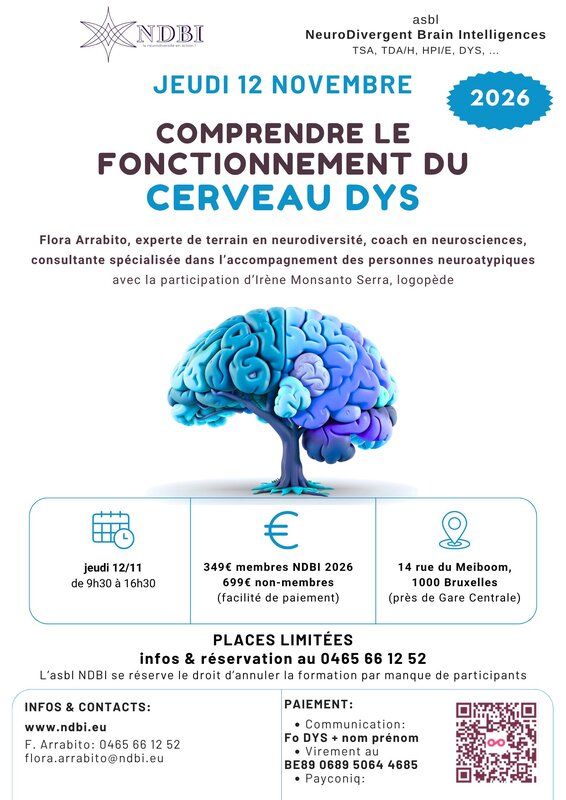 Stages,cours Formation-atelier : Comprendre fonctionnement cerveaux Dys