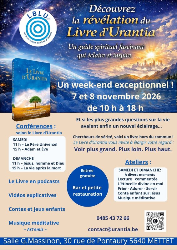 Conférences Découvrir Livre d Urantia, autre regard la vie