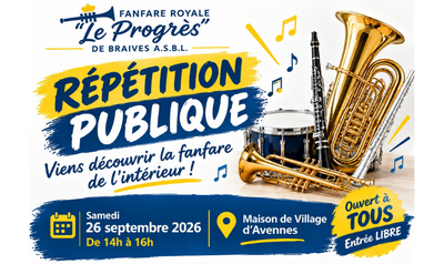 Concerts Répétition publique la Fanfare Royale Progrès  Braives