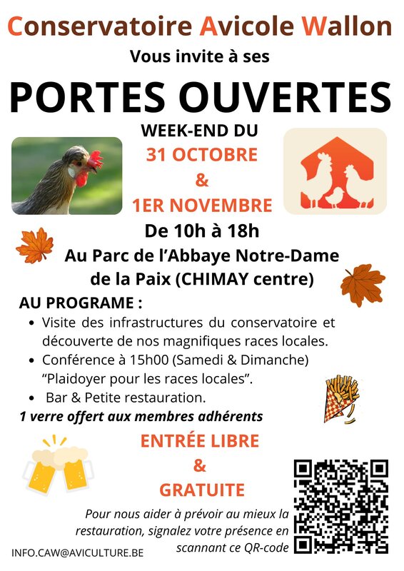 Loisirs Portes Ouvertes Conservatoire Avicole Wallon